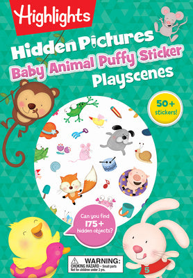 Baby Animal Hidden Pictures Puffy Sticker Playscenes Fashion